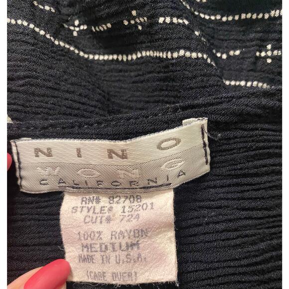 Nino Wong of California Vintage Black Tunic Geometric Pattern Long Sleeve Medium - Picture 4 of 6